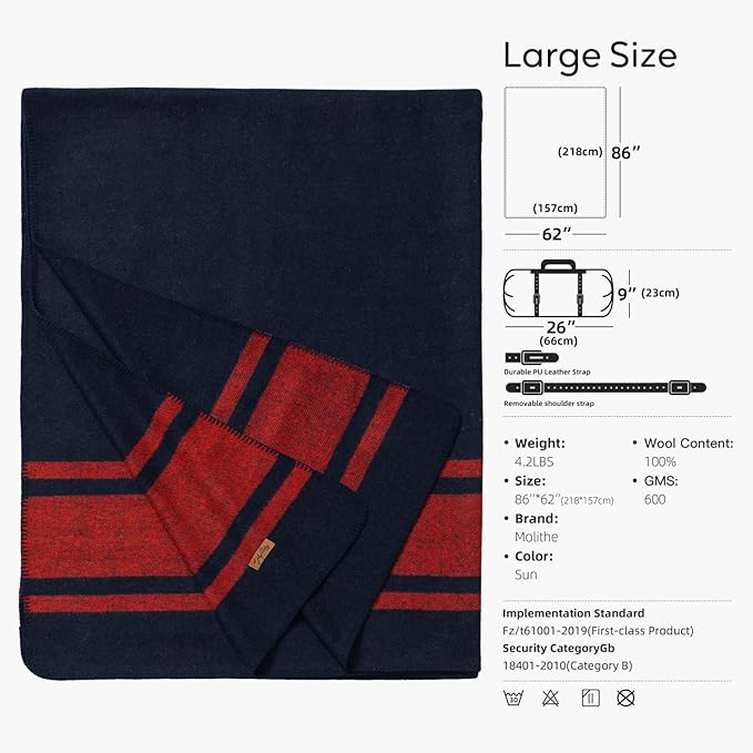 100% Wool Blanket, Military Wool Blanket, Sporting Events, Survival Kits - Image 6