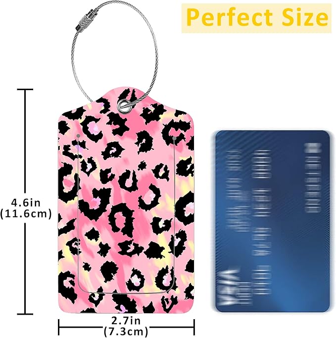 2 Pack Leopard Pattern Luggage Tags - Image 2