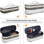 Hair Dryer Travel Carrying Case, Curling Iron Storage Bag, Slim Expandable Handheld Dual-Layer Travel Storage Bag for Dryer/Hair Tool Organizer/Style Organizer