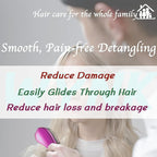 WYNK Hair Brush Detangler (Wet or Dry) for All Hair Types, 2 Pack (Green&Black) - No Pain Tangle-Free for Adults & Kids, Natural/Curly/Straight Hair, Promotes Blood Circulation & Less Hair Loss