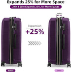 LEAVES KING LARVENDER Luggage Sets 5 Piece, Expandable PP Suitcase - Image 3