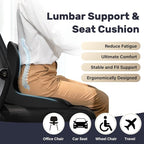 Coverado Car Seat Cushion and Lumbar Support Pillow One Piece, Memory Foam - Image 3