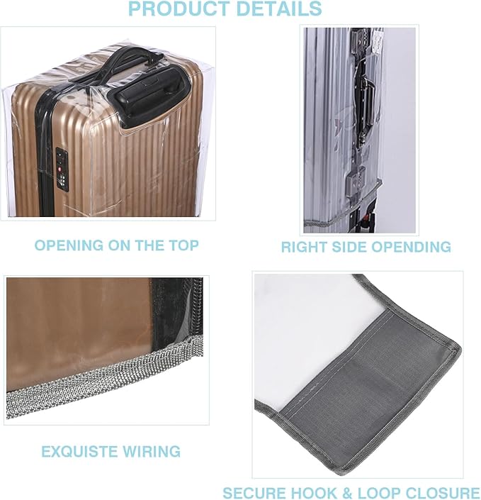 Clear PVC Suitcase Cover Protectors- Thickened Waterproof Luggage Covers - Image 7