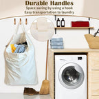 Canvas Laundry Bag with Handles & Drawstring Closure 27.5”x35", Thick Cotton - Image 3