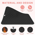Oversize Silicone Heat Resistant Mat for Curling Irons, Flat Irons, Hair Straighteners and Hot Hair Styling Tools, Portable Hot Tools Cover Pad for Travel Vanity Salon(14.2" x 11.0")