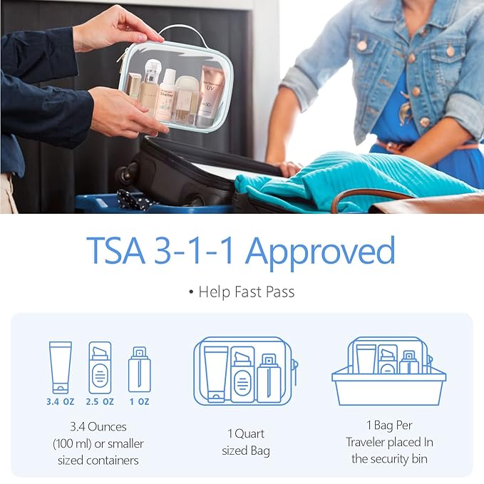 PACKISM TSA Approved Toiletry Bag, 3 Pack Clear Makeup Bags - Image 3