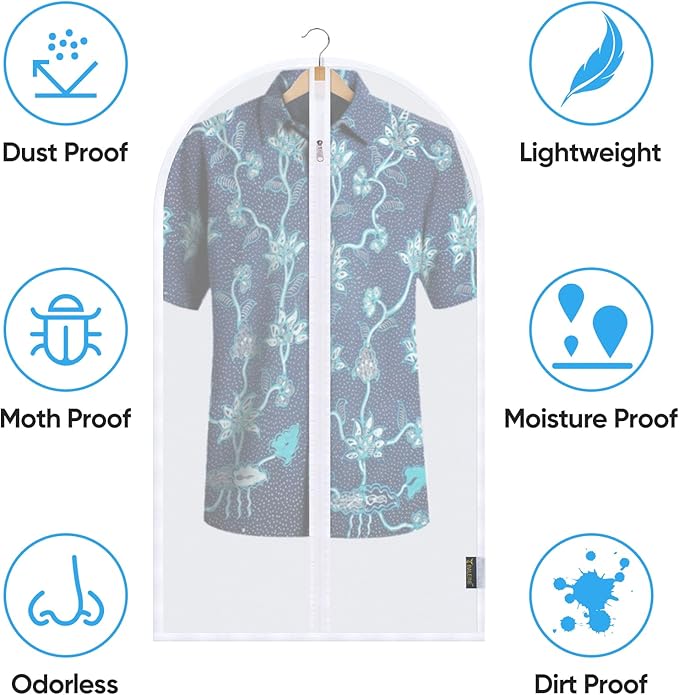 BALEINE 48'' Translucent Garment Bags, 12 Packs PEVA Dress Bag - Image 3