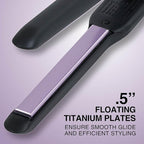 Remington 1/2" Flat Iron, Hair Straightener with Anti-Static Technology, 15-Second Heat Up & 60 Minute Auto Shut Off, 30% Longer Ceramic Floating Plates, Titanium + Ceramic Coating