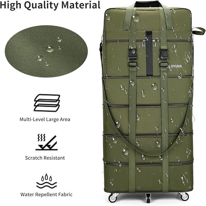 Expandable Foldable Luggage, Rolling Duffle Bag - Image 4