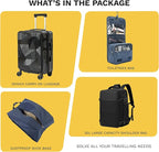 20 inch Carry On Luggage Expandable Top Opening/Clamshell Opening, TSA Approved - Image 6