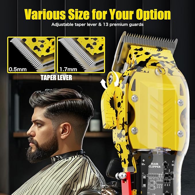 Hair Clippers for Men, Cordless Barber kit for Hair Cutting & Grooming, Hair Clippers Set for Barber Haircut with LED Display