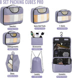 Veken 8 Set Packing Cubes for Travel Essentials, Suitcase Organizer Bags in 4 - Image 2
