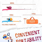 Kids Fishing Pole, Telescopic Fishing Rod, Toddler Collapsible Fishing Rod and - Image 2