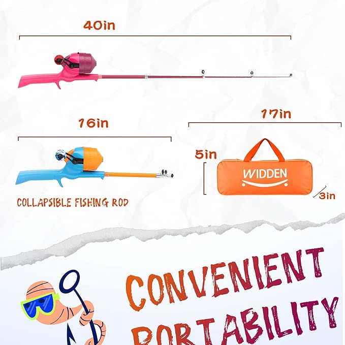 Kids Fishing Pole, Telescopic Fishing Rod, Toddler Collapsible Fishing Rod and - Image 2