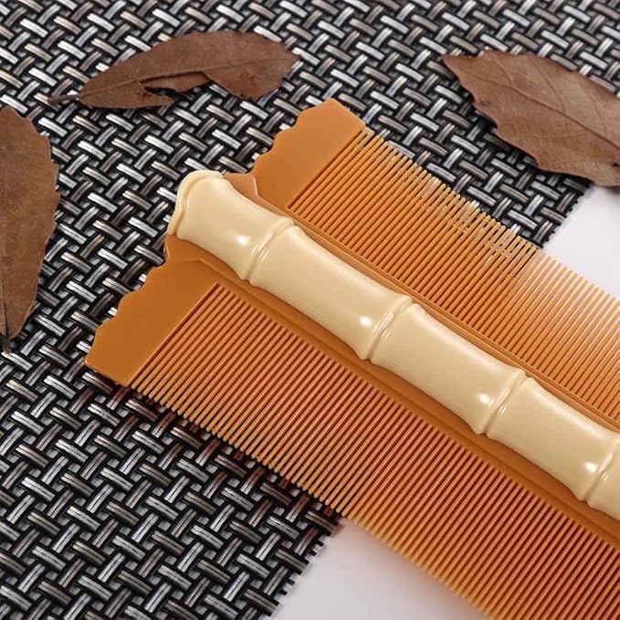 Green Double-Sided Comb Anti-Static Fine-Tooth Pin Hair Comb With Handle Super Dense Tooth Drain Dandruff Hair Comb Hair Styling Tool Accessories Hair Combs Styling Tools and Appliances