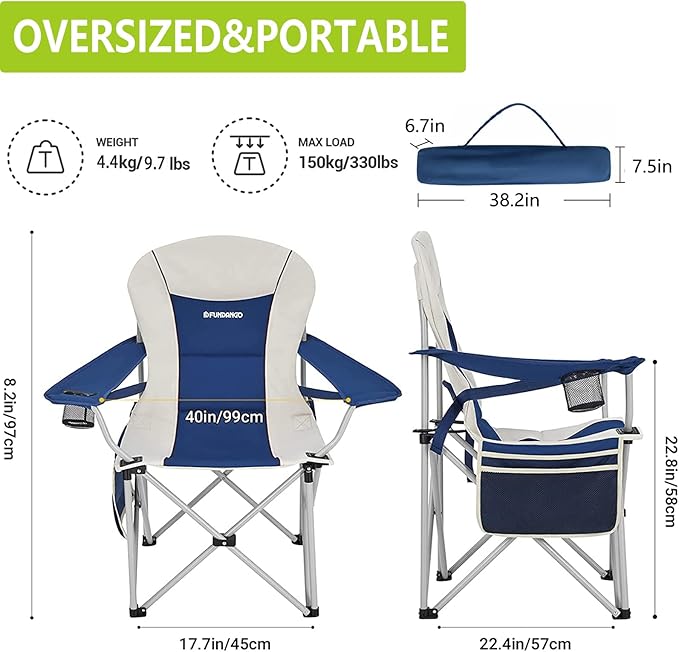 FUNDANGO 2 Packs Oversized Camping Chair - Image 3