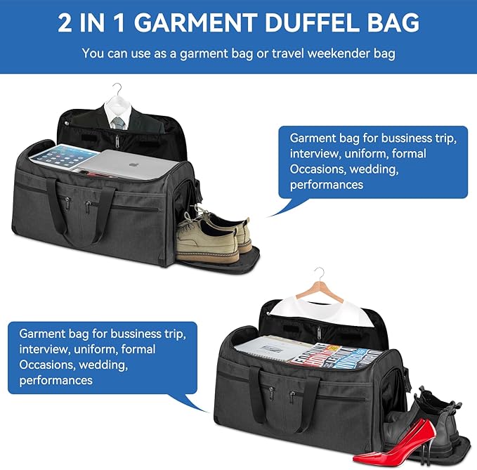 Garment Duffle Bags for Travel, Bukere Convertible Carry on Garment Duffel Bag - Image 7