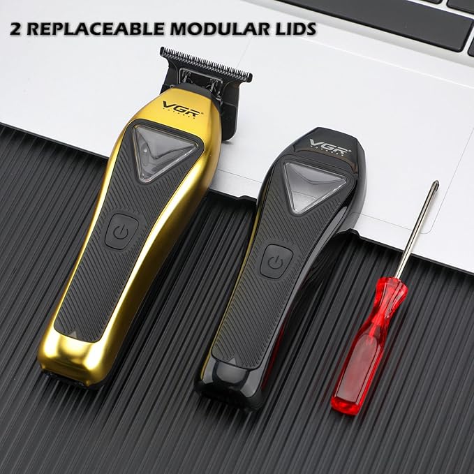 VGR 994 Vector Motor Hair Trimmer for Men, 10000 RPM Professional Hair Clippers Beard Trimmer, DLC T Blade Trimmers for Barbers, Cordless Zero Gapped Line Up Clippers with Metal Body, Travel Case