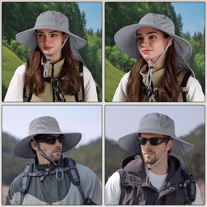 Sun Hats for Men Women, UPF50+ Protection Safari Hat, Wide Brim Fishing Hat - Image 5