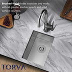 TORVA 14 x 18 Inch Undermount Kitchen Sink, Premium 304 Stainless Steel Bar Sink - Image 2