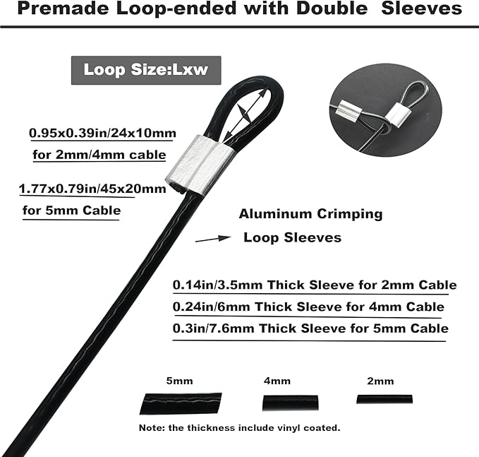 5 Pcs 4mm Wire 36 inch Vinyl Coated Stainless Steel Cable - Image 4