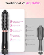 Hot Air Brush, Updated Version Thermal Brush & Hair Dryer Brush One Step Volumizer, High-Speed 1.5 Inch Negative Ion Blowout Express Thermal Round Brush Salon-Quality Blowouts, Hair Shinier & Smoother