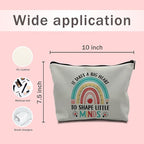 Nogrit Teacher bags,Teacher Makeup Cosmetic Bag,It Takes a Big Heart to Shape Little Minds,teacher tote,Teacher Makeup Toiletry Bag,pu