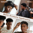 3 Pack Silicone Curling Hair Brush & Metal Afro Pick Hair Comb Set – Durable Washable Curl Sponge for Black Men, Natural Hair, Dreadlocks, Coils & 4C Afro HairStyling Tool