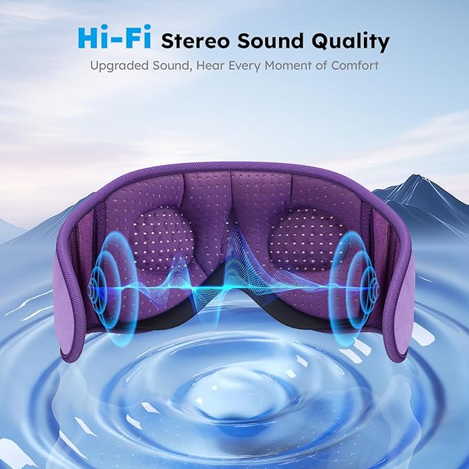 LC-dolida White Noise Sleep Mask, 3D Sleep Headphones - Image 7