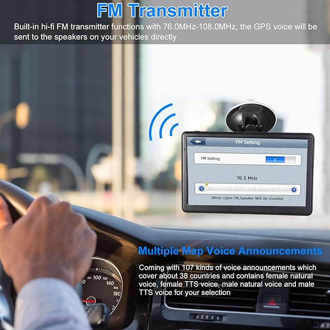 GPS Navigation for Car, Latest 2025 Map, 7 inch Touch Screen Real Voice Spoken - Image 4