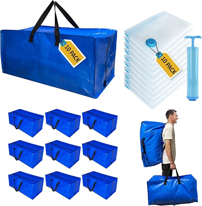 20 Pack Heavy Duty Extra Large Moving Totes by MattEasy