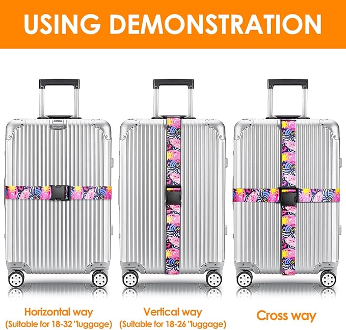 Adjustable Travel Luggage Strap Suitcase Belt Travel Bag Accessories 1.96 in W - Image 4