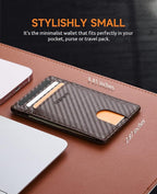 Buffway Mens Slim Wallet, Minimalist Thin Front Pocket Leather Credit Card - Image 6