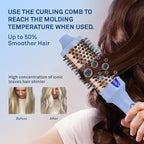 Caliber Viva Heat Thermal Hair Brush, Professional Styling Tool with Negative Ion Technology, Blue (1-1/2 inch（38mm)