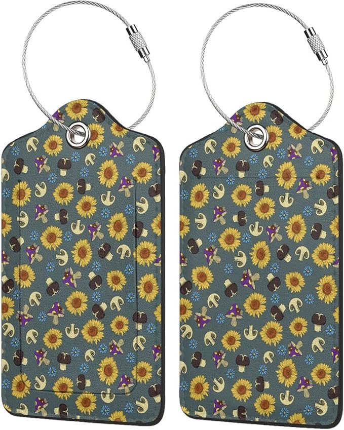 Sewant Mushrooms Leather Luggage Tag by Ovitssrk