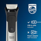 Norelco Philips Multigroom 9000 Series, All-in-One Trimmer, Beard Trimmer and Hair Clipper, 25-Piece/27-Length Men's Grooming Kit for Beard, Face, Nose, Ear and Body, Travel Kit, MG9522/50
