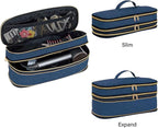 Hair Dryer Travel Carrying Case, Curling Iron Storage Bag, Slim Expandable Handheld Dual-Layer Travel Storage Bag for Dryer/Hair Tool Organizer/Style Organizer