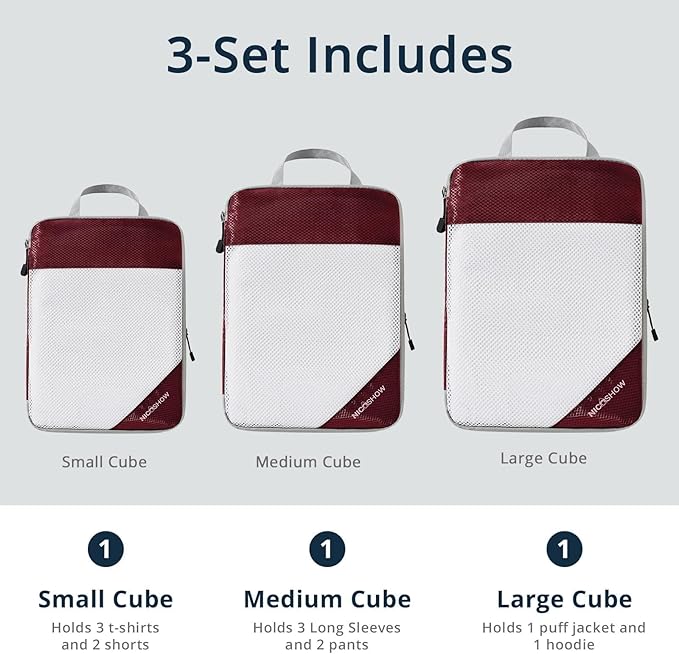 3 Set Compression Packing Cubes - Image 3