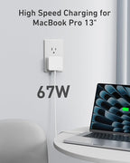 Nekmit 67W Flat USB C Charger Block, 3-Port GaN Fast Wall Charger, USB C Wall - Image 2