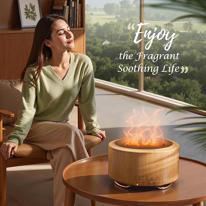 Essential Oil Diffuser for Home: 500ML Aroma Diffuser for Hotel Office Yoga Room - Humidifier with 9 Colors LED Night Light for Kids/Women Home Relaxation,Canary Yellow