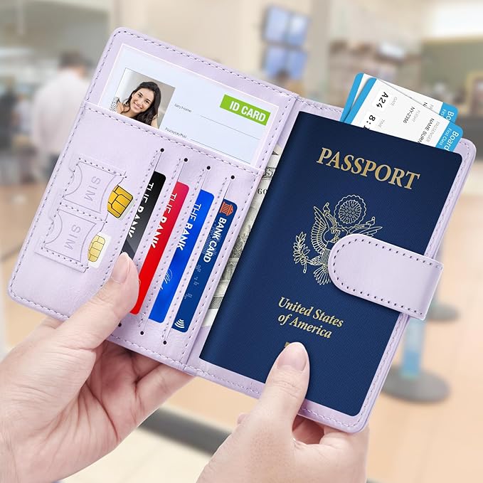Herain Passport Holder for Travel Cruise Essentials, RFID Passports Book Card - Image 2