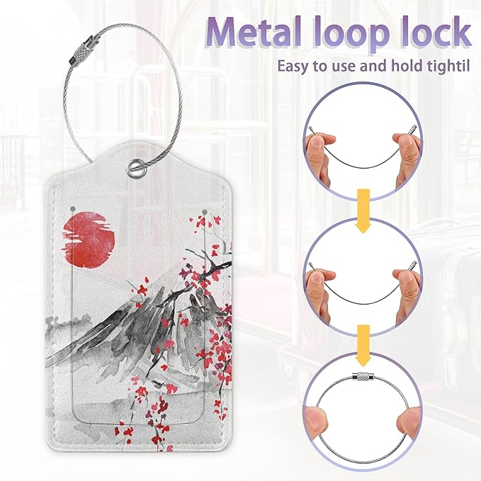 2Pcs Luggage Tag for Suitcase Japanese Cherry Blossom Cute Suitcase Tag - Image 4