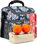 FlowFly Double Layer Cooler Insulated Lunch Bag Adult Lunch Box Large Tote Bag - Image 7
