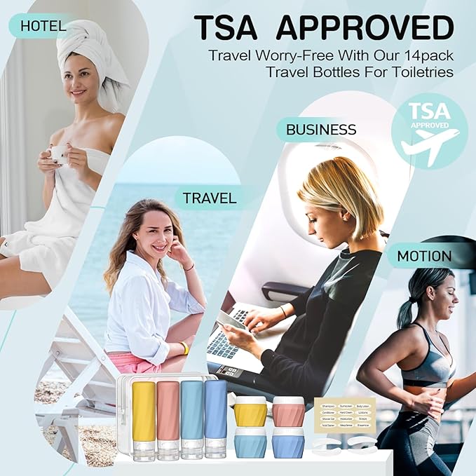 14pack Travel Bottles for Toiletries, TSA Approved Travel Size Toiletries - Image 7