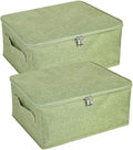 ANMINY 2PCS Storage Bins with Zipper Lids 13 Qt Lidded Fabric Storage Boxes by ANMINY