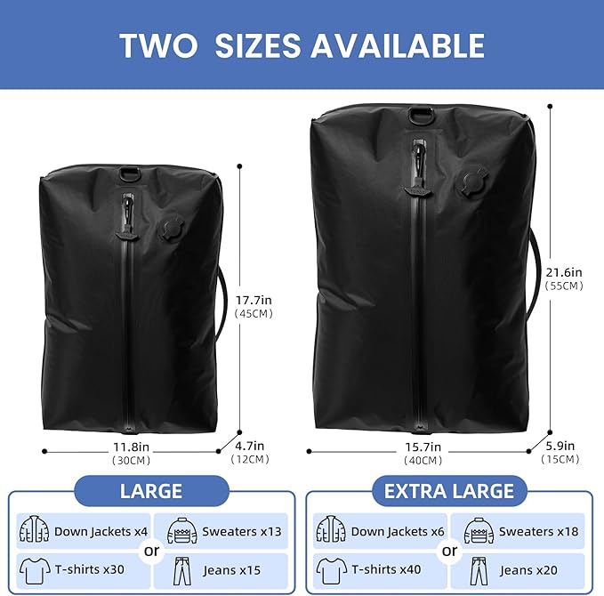 BAGAIL TPU Vacuum Bag for Travel, Reusable Compression Bag - Image 2