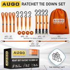 AUGO Ratchet Straps Heavy Duty 4 Pack -15 FT - 2200 LB Break Strength – - Cargo - Image 5