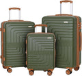 Romswi Luggage Sets 3 Piece Expandable PC+ABS Suitcases, Durable Hardshell by Romswi