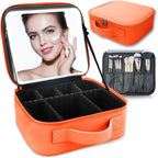 Makeup Bag with Led Mirror, Travel Makeup Organizer with 3 Color Setting & 10X by SUILU