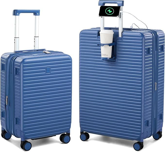 Hard Shell Suitcases Expandable Travel Luggage Sets 2 Piece, Carry on and Check by HanTrip